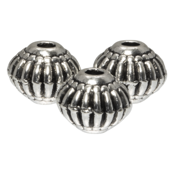 Metallperlen (8 x 6.5 mm) Altsilber (40 Stück)