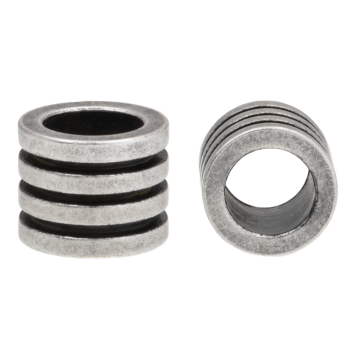 Edelstahl Perlen Großes Loch (10 x 8 mm) Altsilber (1 Stück)