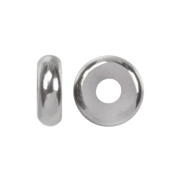 Edelstahl Spacer Perlen (5 x 2 mm) Altsilber (25 Stück)