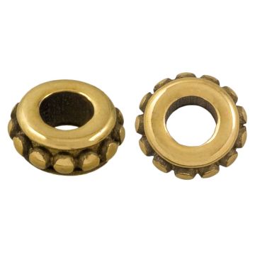 Edelstahl Perlen Grosses Loch (6.5 x 3 mm) Alt Gold (1 Stück)