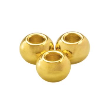 Edelstahl Perlen Grosses Loch (6 x 4.5 mm) Gold (5 Stück)