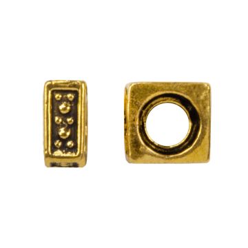 Metall Spacer Perlen (5 x 5 x 2.5 mm) Alt Gold (25 Stück)