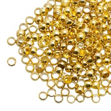 Quetschperlen (Innenmass 2 mm) Gold (50 Stück)