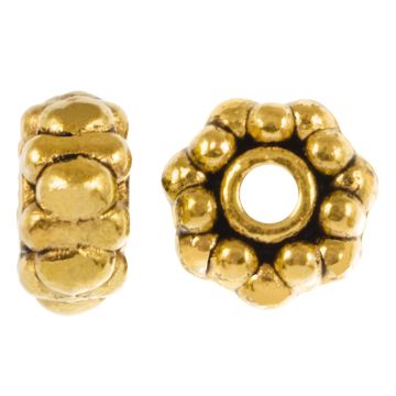 Tibetische Spacer Perlen (8 x 4 mm) Gold (25 Stück)