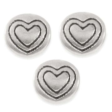 Metallperlen (6 x 3 mm) Altsilber (10 Stück)