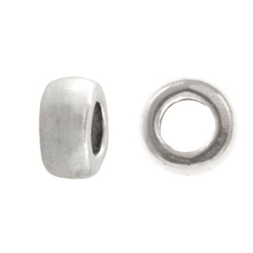 Metall Spacer Perlen Grosses Loch (6.5 x 3.5 mm) Altsilber (10 Stück)
