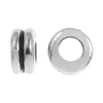 Tibetische Spacer Perlen Grosses Loch (6 x 3 mm) Altsilber (30 Stück)