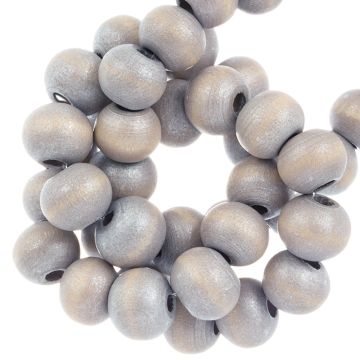 Holzperlen Metallic Look (7 x 8 mm) Silver (100 Stück)