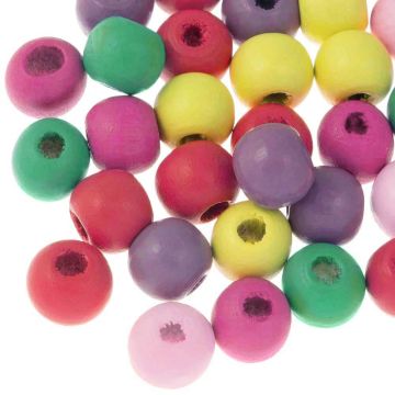 Holzperlen (9 x 10 mm) Mix Color (45 Stück)