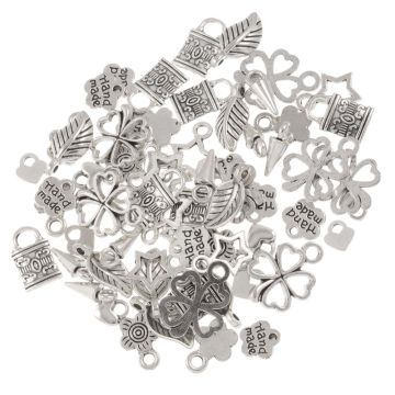 Charm Mischung (7 - 16.5 x 6 - 13 mm) Altsilber (64 Stück)