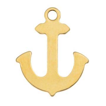 Edelstahl Charm Anker (16 x 13 x 1 mm) Gold (10 Stück)