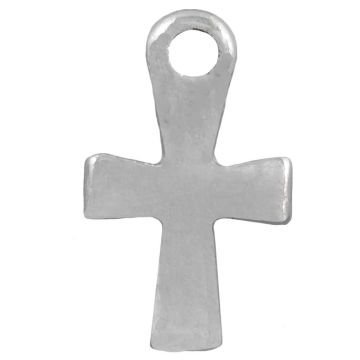 Charm Kreuz (12 x 7 x 1.3 mm) Altsilber (25 Stück)
