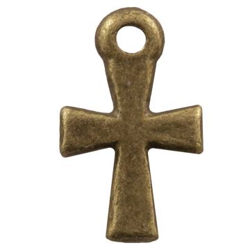 Charm Kreuz (12 x 7 x 1.3 mm) Bronze (25 Stück)