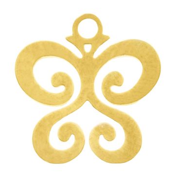Edelstahl Charm Schmetterling (12.5 x 11.5 x 1 mm) Gold (2 Stück)