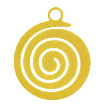 Edelstahl Charm Rund (14 x 11.5 x 1 mm) Gold (2 Stück)