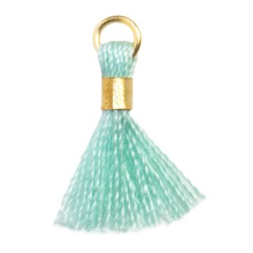 Quasten (10 - 15 mm) Peppermint / Gold (10 Stück)