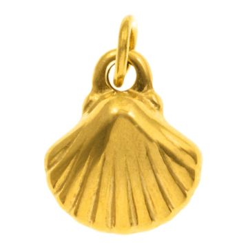 Edelstahl Charm Muschel (15.5 x 10.5 x 3.5 mm ) Gold (1 Stück)