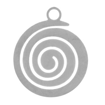 Edelstahl Charm Rund (14 x 11.5 x 1 mm) Altsilber (4 Stück)