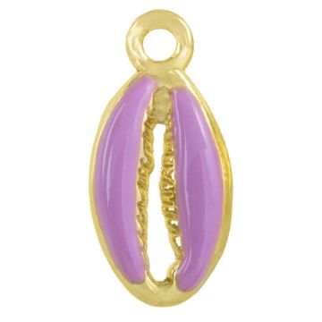 Emaille Charm Kauri Muschel (17 x 8 x 3.5 mm) Orchid Purple (5 Stück)