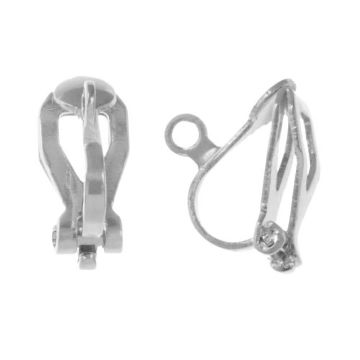 Edelstahl Ohrclips (13 x 6 mm) Altsilber (4 Stück)
