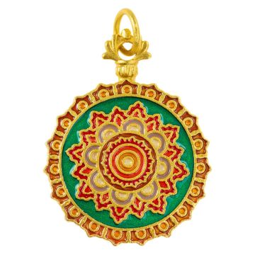 Emaille Pendant Mandala (31 x 24 mm) Multi Color - Gold (1 Stück)