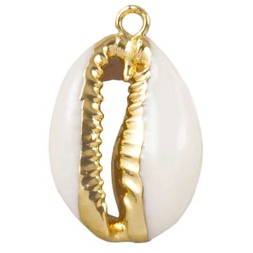 Charm Kauri Muschel (17 - 25 x 10 - 15 x 5 - 7 mm) Gold Galvanisiert (3 Stück)