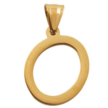 Edelstahl Buchstabenanhänger O (33 x 20 x 2 mm) Gold (1 Stück)