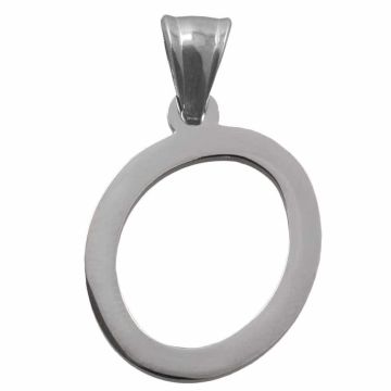 Edelstahl Buchstabenanhänger O (33 x 20 x 2 mm) Altsilber (1 Stück)