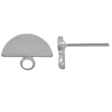 Ohrstecker Halbkreis (8 x 10 mm) Altsilber (4 Stück)