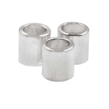Tibetische Metallperlen Großes Loch (8 x 6 mm) Altsilber (10 Stück) 