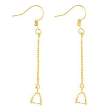 Edelstahl Ohrhänger mit Collierschlaufe (53 mm) Gold (4 Stück)