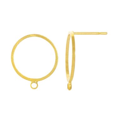 Ohrstecker (13 x 10 mm) 18K Gold Plated (4 Stück)