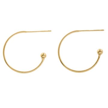 Ohrstecker Loop (20 x 15 mm) 18K Gold Plated (4 Stück)