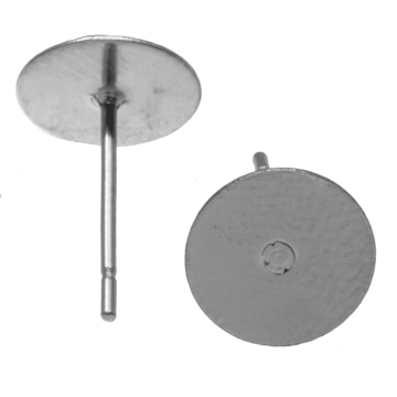 Edelstahl Ohrstecker mit Platte (8 mm) Altsilber (20 Stück) 