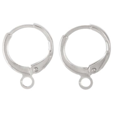 Huggie Ohrringe (14.5 x 12 mm) Altsilber (4 Stück)