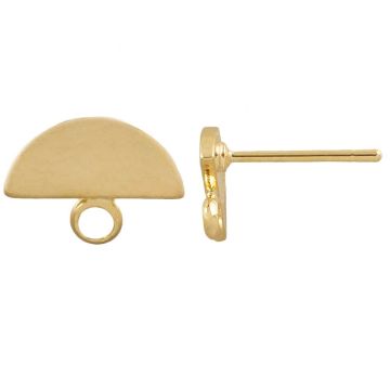 Ohrstecker Halbkreis (8 x 10 mm) Gold (4 Stück)