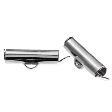 Schiebe-Endkappen (Innenmaß 3 mm / 21 mm) Altsilber (10 Stück)