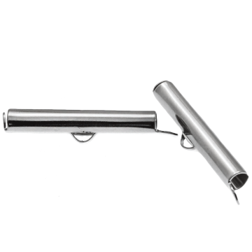Schiebe-Endkappen (Innenmaß 3 mm / 26 mm) Altsilber (10 Stück)