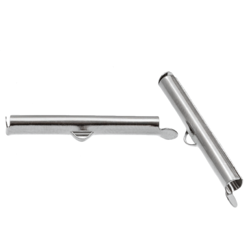 Schiebe-Endkappen (Innenmaß 3 mm / 30 mm) Altsilber (10 Stück)
