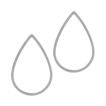 Geschlossene Edelstahl Ringe Tropfen  (21 x 11 x 1 mm) Altsilber (4 Stück)