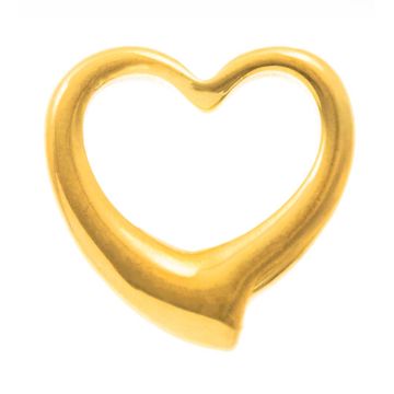 Edelstahl Charm Herz (16 x 16 x 3 mm) Gold (1 Stück)