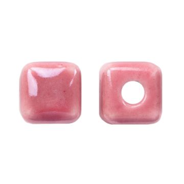 Keramikperlen Kubus (6 x 6.5 mm) Antique Pink (10 Stück)