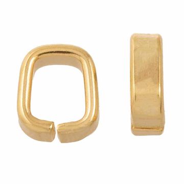 Edelstahl Schmuckverbinder (7 x 6 mm) Gold (10 Stück)