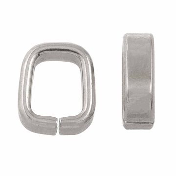 Edelstahl Schmuckverbinder (7 x 6 mm) Altsilber (10 Stück)