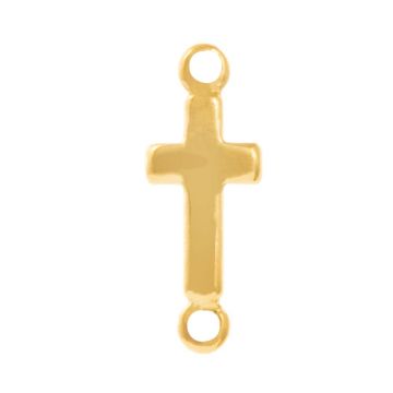 Schmuckverbinder Kreuz (13.5 x 5.5 x 1.5 mm) Gold (5 Stück)