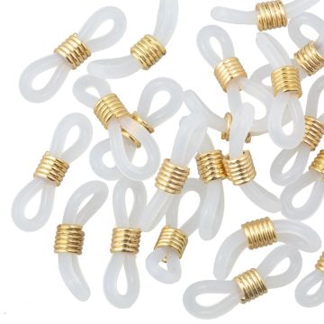 Gummischlaufen für Brillen (19 x 4 mm) Transparent - Gold (25 Stück)