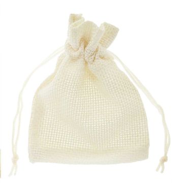 Jutesäckchen (9 x 7 cm) Cream (10 Stück)