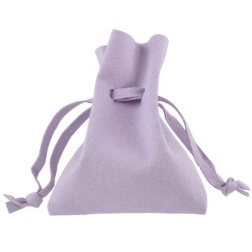 Kunstwildleder Säckchen (10 x 8 cm) Soft Lilac (5 Stück)