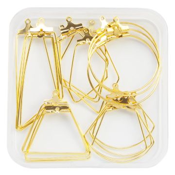 Ohrring-Rahmen Set (Diverse Formen) Gold (20 Stück)