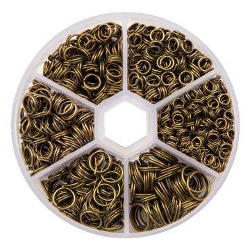 Sortierkasten - Spaltringe (4 - 10 x 1.4 mm) Bronze (1050 Stück)